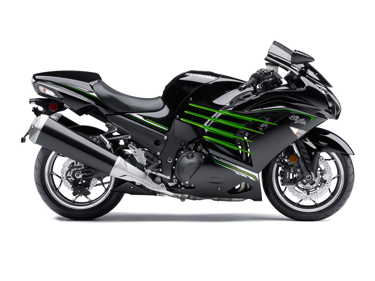 Carene Plastiche 2012-2021 Kawasaki ZX14R Ninja Nero Verde Racing Generico