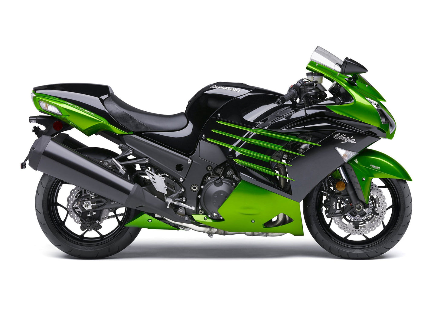 Carene Plastiche 2012-2021 Kawasaki ZX14R Ninja Verde Nero Generico