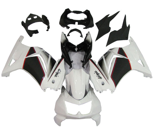 Amotopart 2008-2010 Kawasaki ZX250 Cladding White & Black Kit