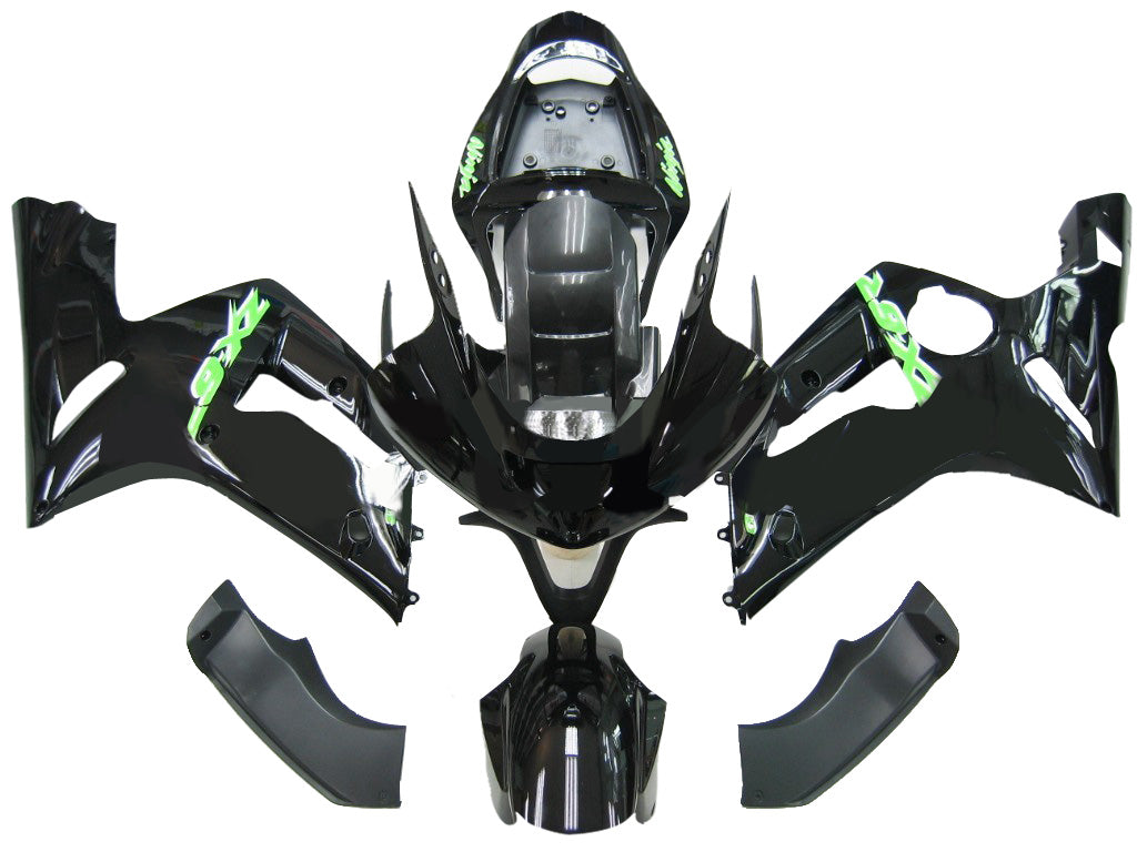 Carene 2003-2004 Kawasaki ZX6R 636 Nero Verde ZX6R Racing Generico