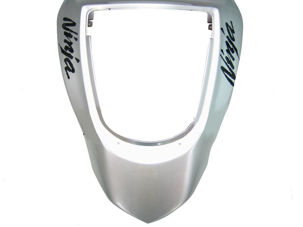 Carene 2003-2004 Kawasaki ZX6R 636 Silver &amp; Red Flame Ninja Racing Generico