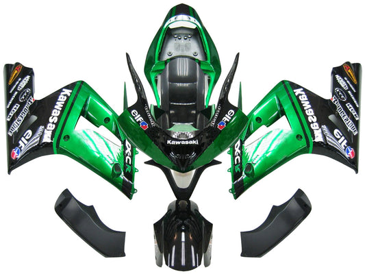 Carene 2003-2004 Kawasaki ZX6R 636 Verde Nero elfo Racing Generico