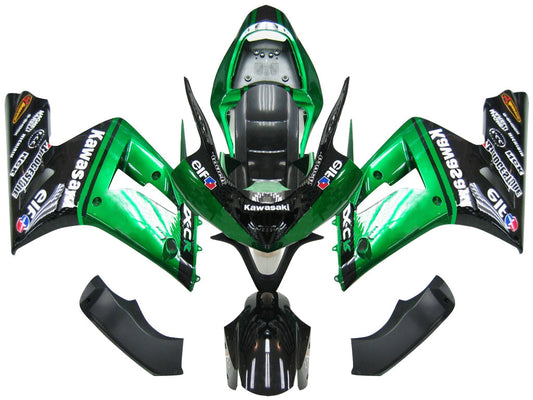 Carene 2003-2004 Kawasaki ZX6R 636 Verde Nero elfo Generico