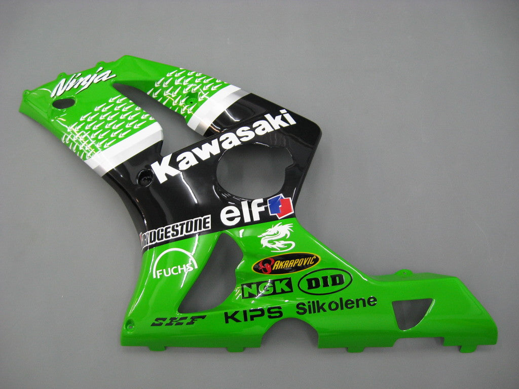Carene 2003-2004 Kawasaki ZX6R 636 Verde Nero No.56 ELF Racing Generico