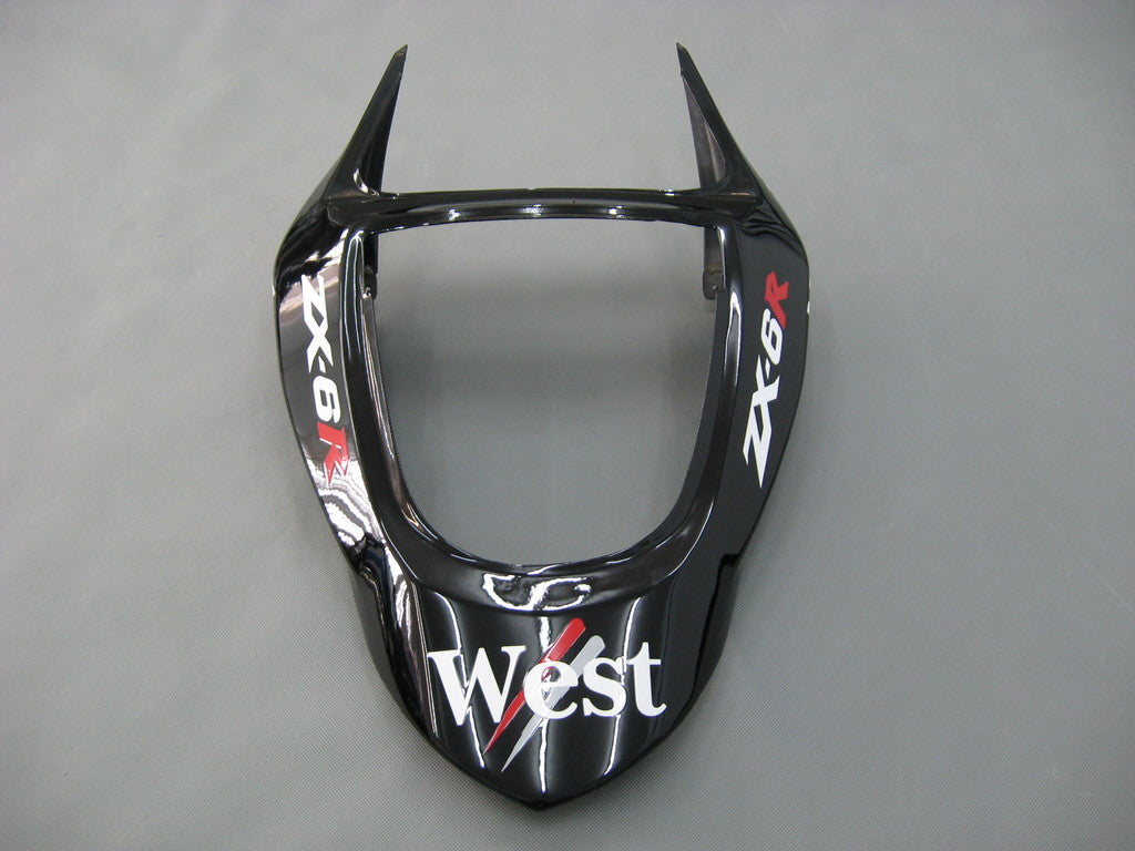 Carene 2003-2004 Kawasaki ZX6R 636 Black West Ninja Racing Generico