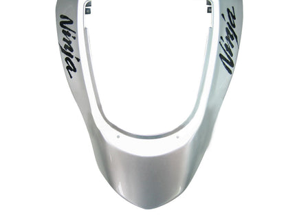 Carene 2003-2004 Kawasaki ZX6R 636 Silver &amp; Blue Flame Ninja Racing Generico