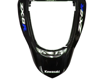 Carene 2003-2004 Kawasaki ZX6R 636 Black &amp; Blue Flame Ninja Racing Generico
