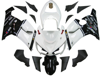Carene 2005-2006 Kawasaki ZX6R 636 Bianco Nero elfo ZX6R Racing Generico
