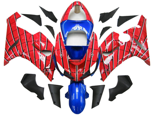 Carene 2005-2006 Kawasaki ZX6R 636 Red &amp; Blue Spider Man Racing Generico