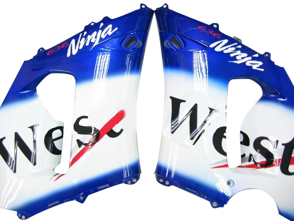 Carene 2005-2006 Kawasaki ZX6R 636 Blu Bianco West Racing Generico