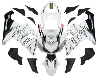 Carene 2005-2006 Kawasaki ZX6R 636 Bianco Nero Corona Generico