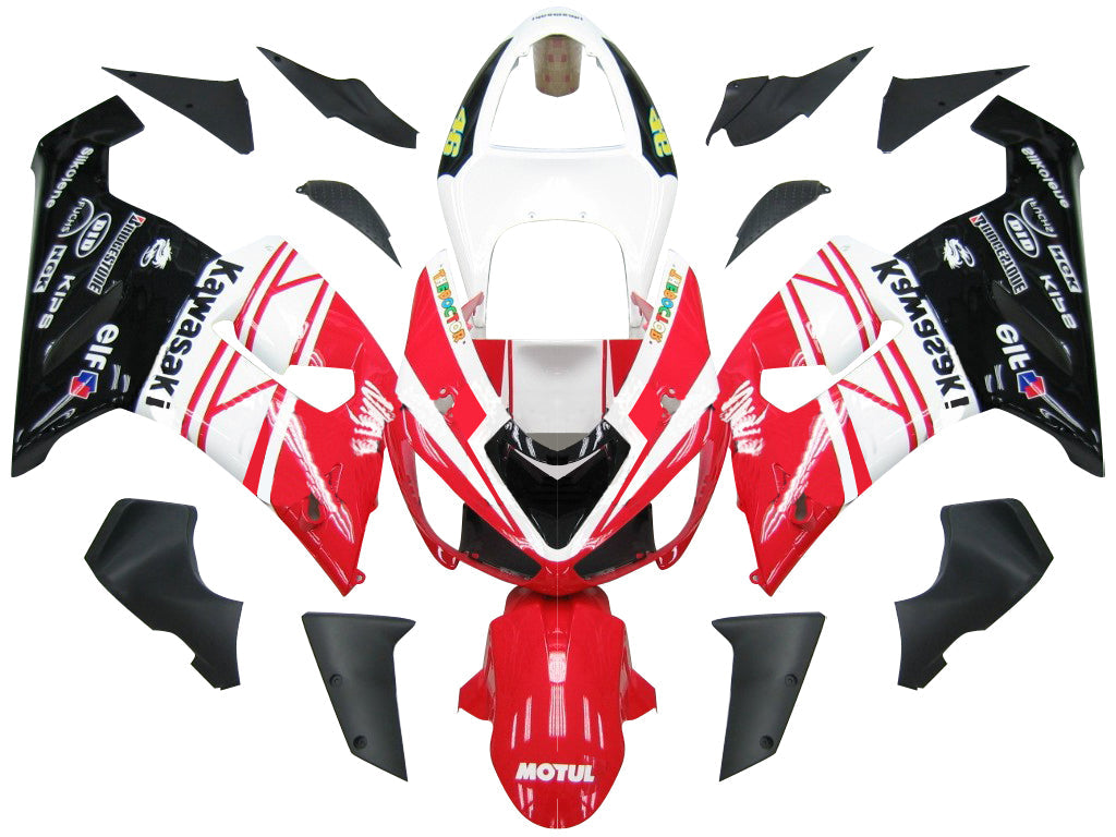 Carene 2005-2006 Kawasaki ZX6R 636 Rosso Bianco Nero Ninja Racing Generico