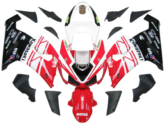 Carene 2005-2006 Kawasaki ZX6R 636 Rosso Bianco Nero Ninja Racing Generico