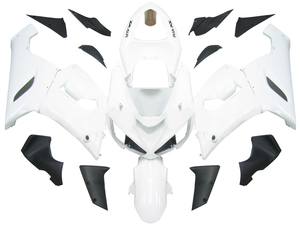 Carene 2005-2006 Kawasaki ZX6R 636 Bianco ZX6R Ninja Generico