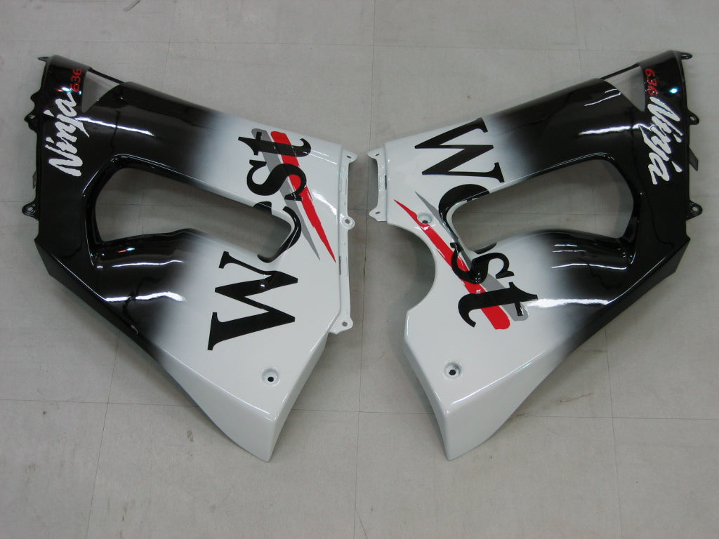 Carene 2005-2006 Kawasaki ZX6R 636 Nero Bianco West ZX6R Racing Generico