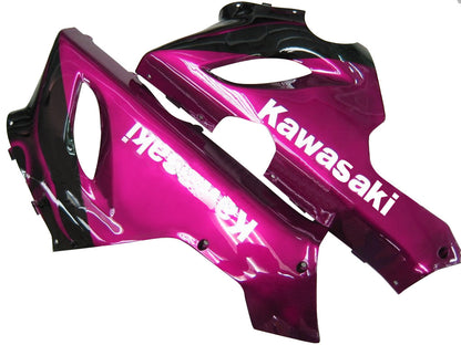 Carene 2005-2006 Kawasaki ZX6R 636 Black &amp; Purple Flame Ninja Racing Generico