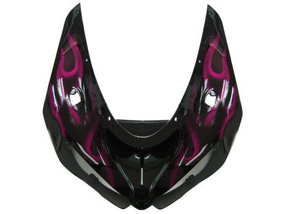 Carene 2005-2006 Kawasaki ZX6R 636 Black &amp; Purple Flame Ninja Racing Generico