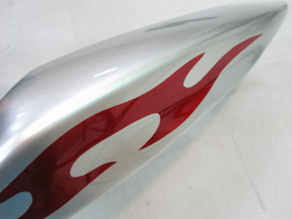 Carene 2005-2006 Kawasaki ZX6R 636 Silver &amp; Red Flame Ninja Racing Generico