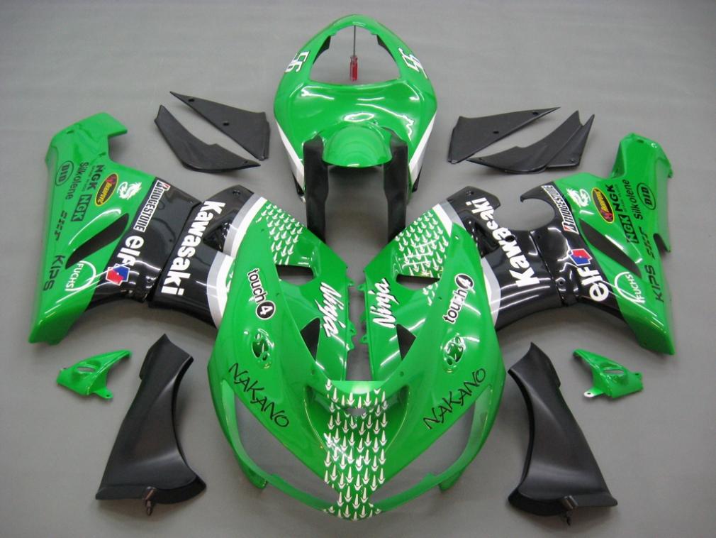 Carene 2005-2006 Kawasaki ZX6R 636 Verde Nero No.56 Nakano Generico