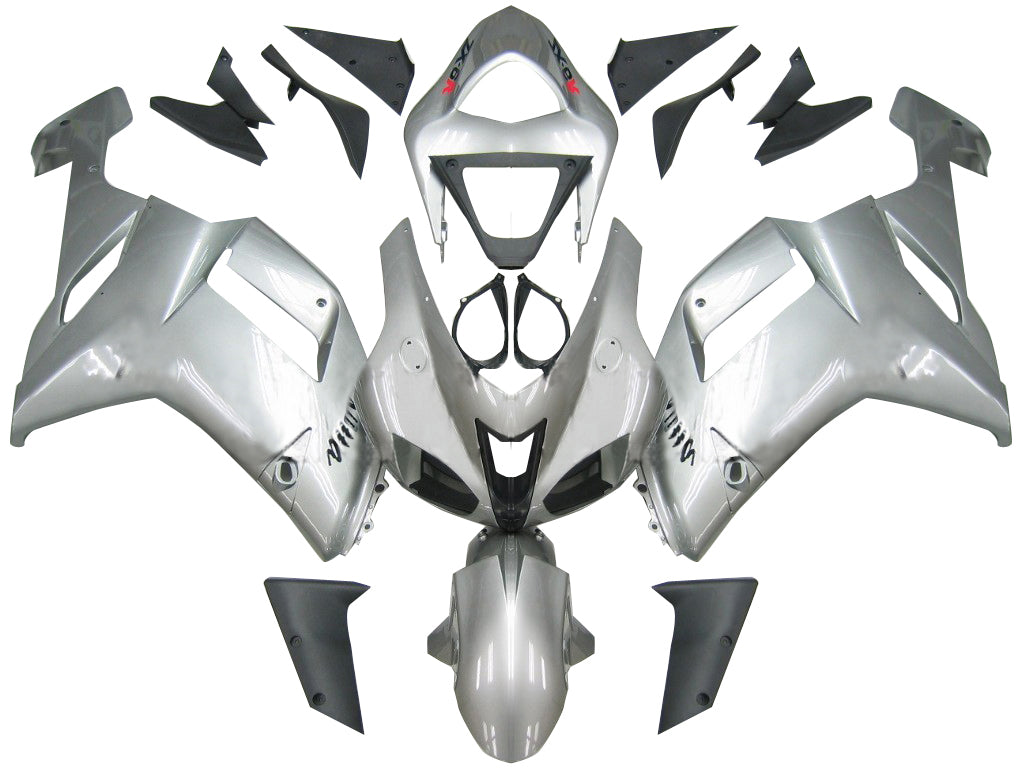 Carene 2007-2008 Kawasaki ZX6R ZX636 Argento Ninja ZX6R Racing Generico