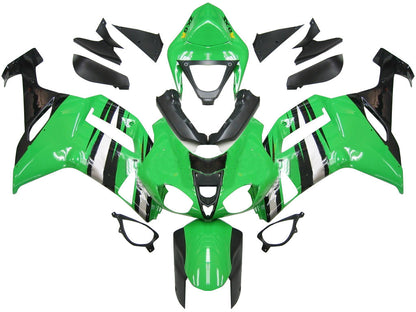 Carene 2007-2008 Kawasaki ZX6R ZX636 Verde Nero Argento Ninja ZX6R Generico