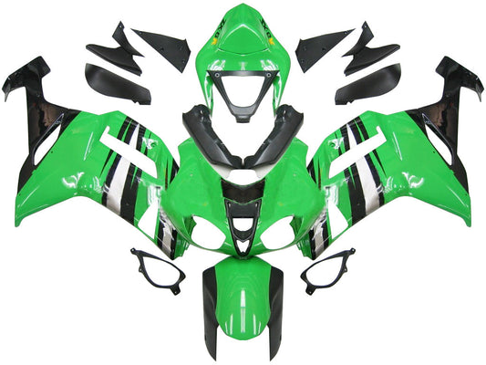 Carene 2007-2008 Kawasaki ZX6R ZX636 Verde Nero Argento Ninja ZX6R Generico