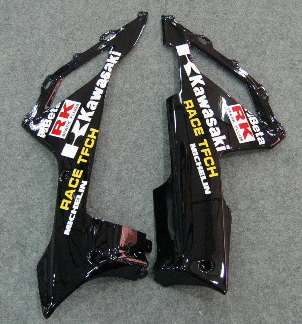 Amotopart 2007-2008 ZX6R Kawasaki Cladding Black Kit