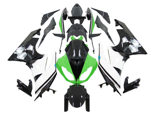 2009-2012 Carene Kawasaki ZX6R ZX636 Verde Bianco Nero Ninja Racing Generico