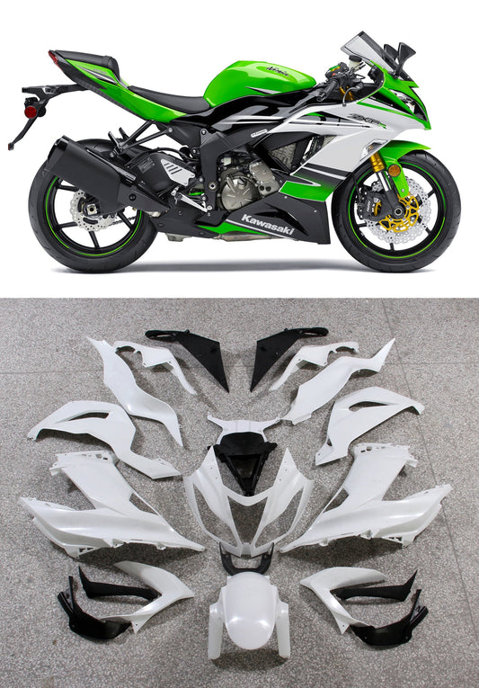 Carene 2013-2018 Plastiche Kawasaki ZX6R 636 Verde Bianco Ninja Racing Generic