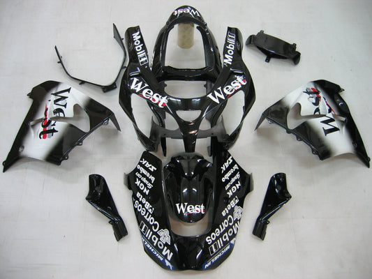 Carene 2000-2001 Kawasaki ZX 9R Nero Bianco West ZX9R Racing Generico