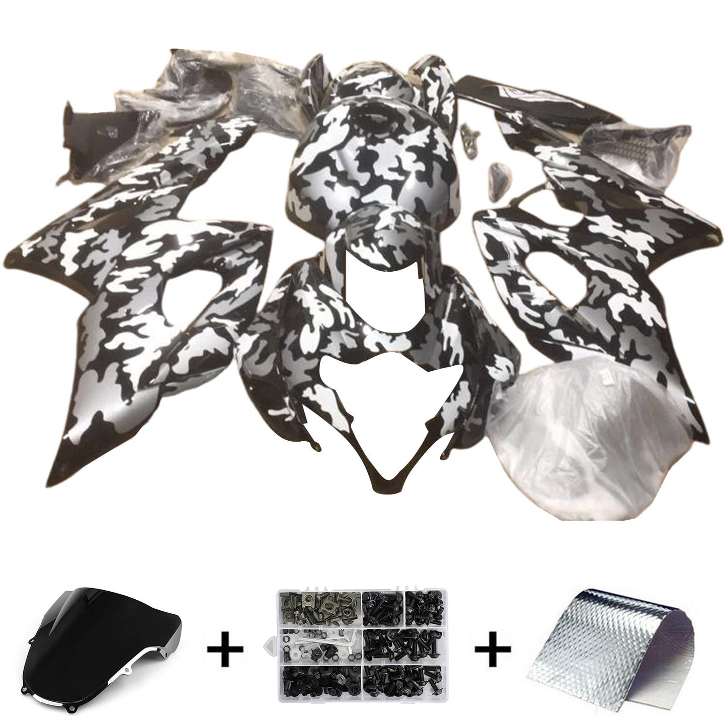 Amotopart Suzuki GSXR1000 2000-2002 K1 K2 Kit carena Carrozzeria Plastica ABS
