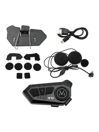 Auricolare Bluetooth per casco con altoparlante universale nero per moto