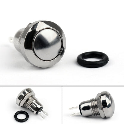Interruttore a pulsante momentaneo in metallo da 8 mm Mini 1NO 2Pin 3A/250V per auto/barca/fai da te
