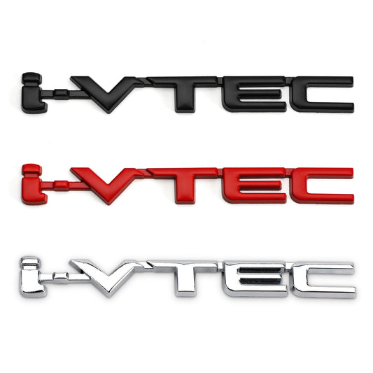 3D Metal i-VTEC Car Trunk Rear Turbo Fender Distintivo dell&#39;emblema Decalcomanie Adesivi Argento Generico