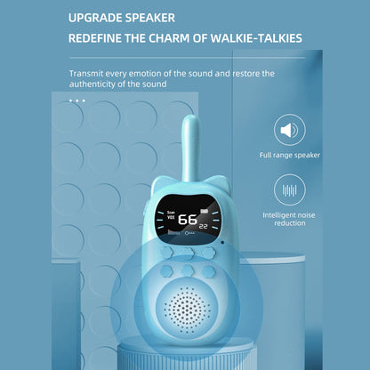 Confezione da 2 walkie talkie per bambini 22 canali radio a 2 vie portata 3 km palmare originale