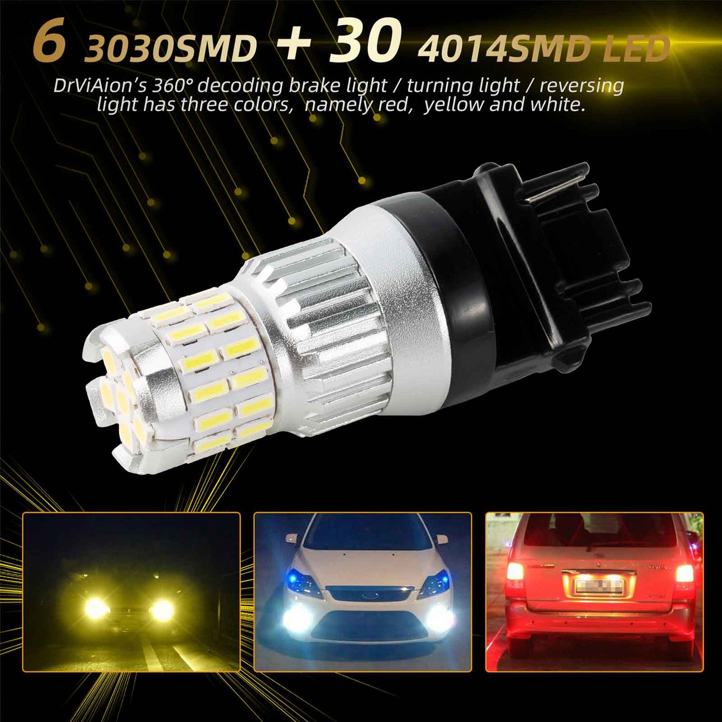 2x 1200LM Canbus LED Lampadina LED Daytime Running Light Lamp Bianco Generico