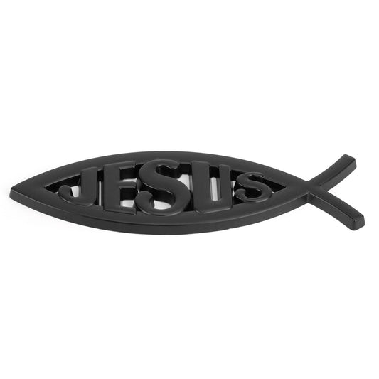 3D auto decalcomania emblema adesivo Dio religioso per Gesù cristiano pesce simbolo argento