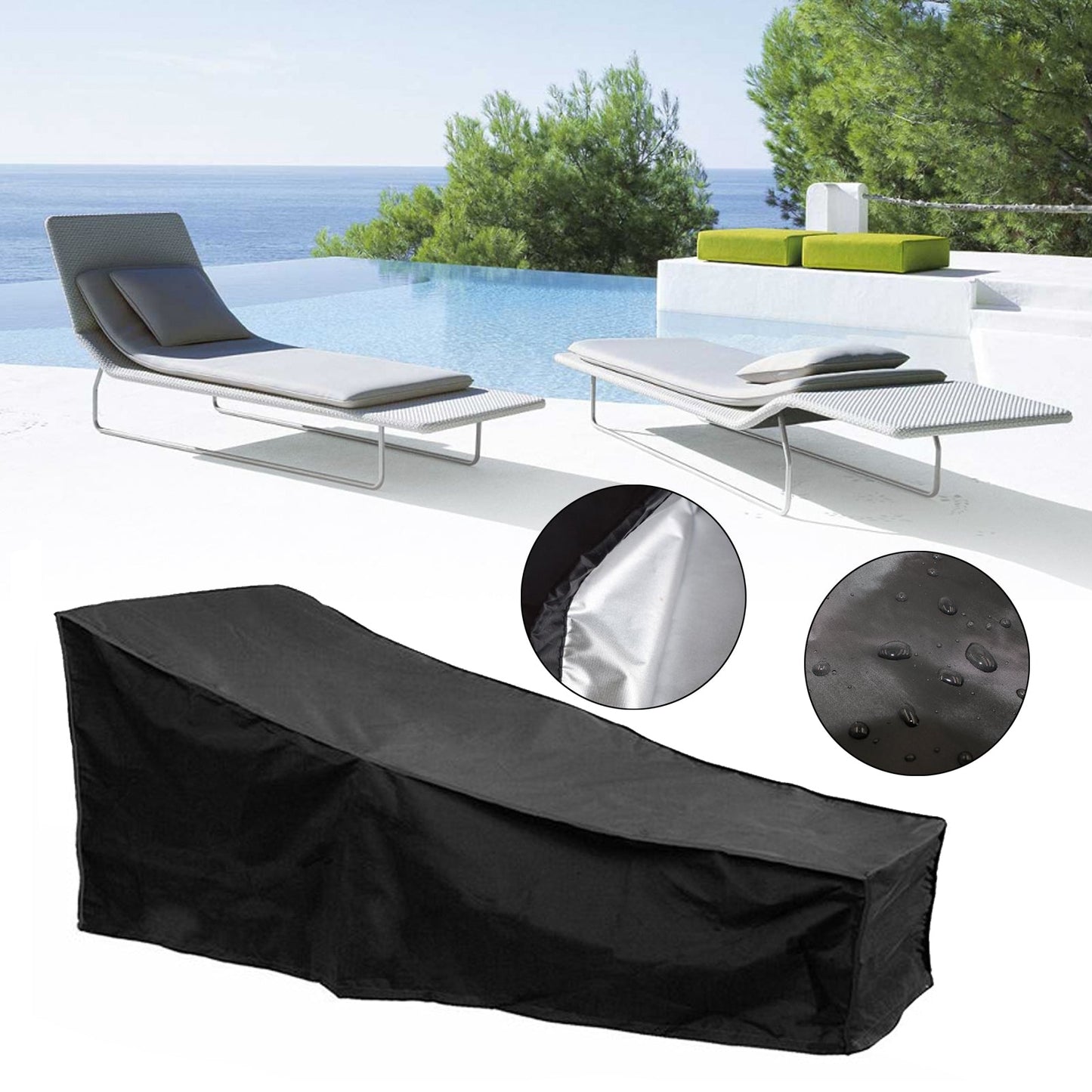 Impermeabile Sun Lounge Chair Dust Oxford Outdoor Garden Patio Furniture Cover
