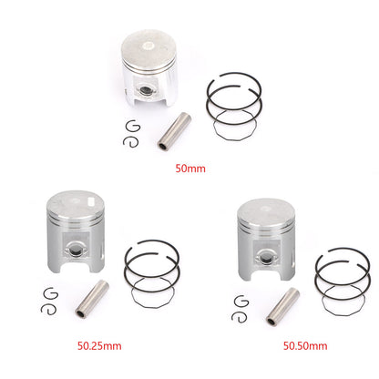 Piston Ring Pin Clip Kit Per Yamaha Jog 90 91-97 Ya90 Axis 90 90-97 STD(50mm)0.25MM(50.25mm)0.50MM(50.50mm)Alesaggio Generico
