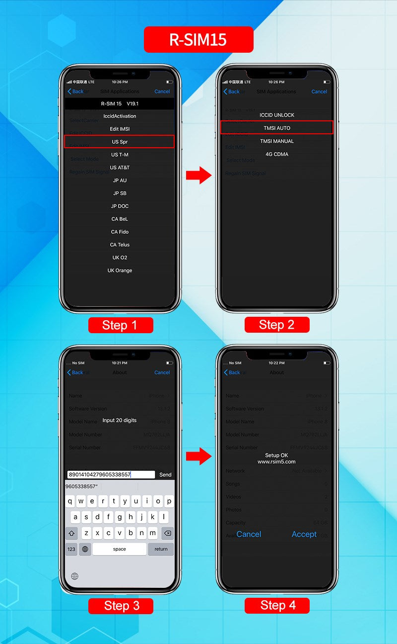 Aggiorna la scheda di sblocco Nano RSIM-15 per iPhone 13 Pro X XS Max 8 iOS 14.7