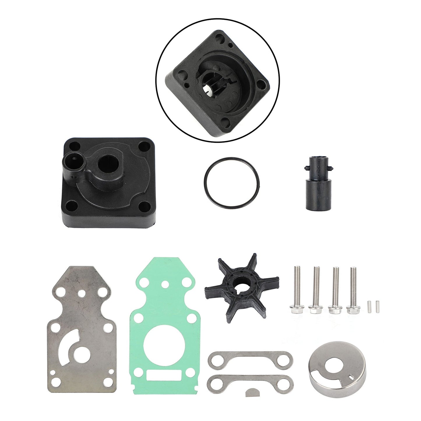 Kit ricostruzione pompa acqua adatto per Yamaha con alloggiamento 63V-W0078-02-00 9.9 15HP