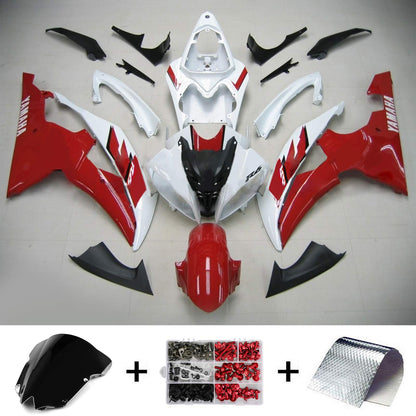 Amotopart Yamaha 2008-2016 YZF 600 R6 Kit di spostamento bianco rosso