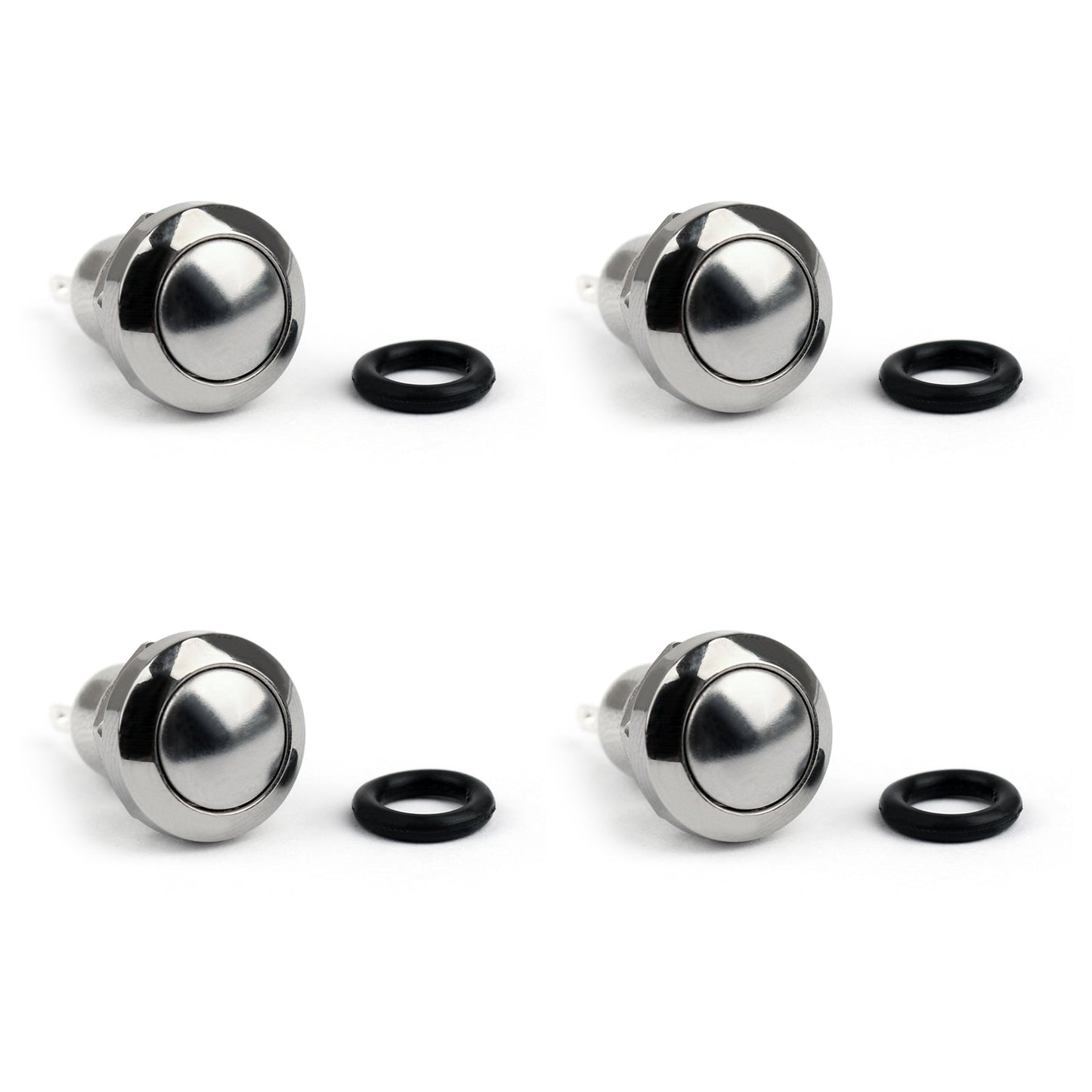 4Pcs 8mm Mini 1NO 2Pin Metallo Momentaneo Interruttore a Pulsante 3A/250V Per Auto/Barca