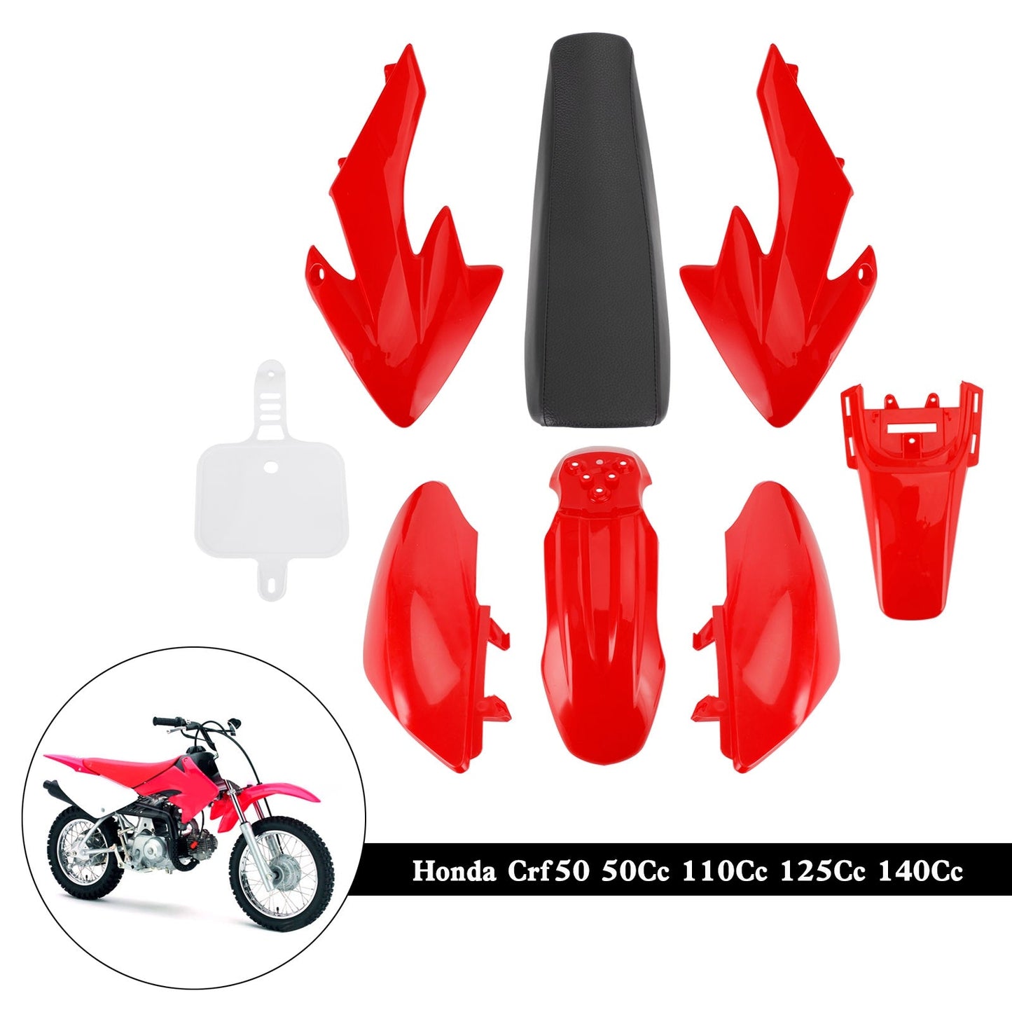 50Cc 110Cc 125Cc 140Cc Plastica 4 tempi Crf50 Pit Off-Road Bike Set Sedile parafango