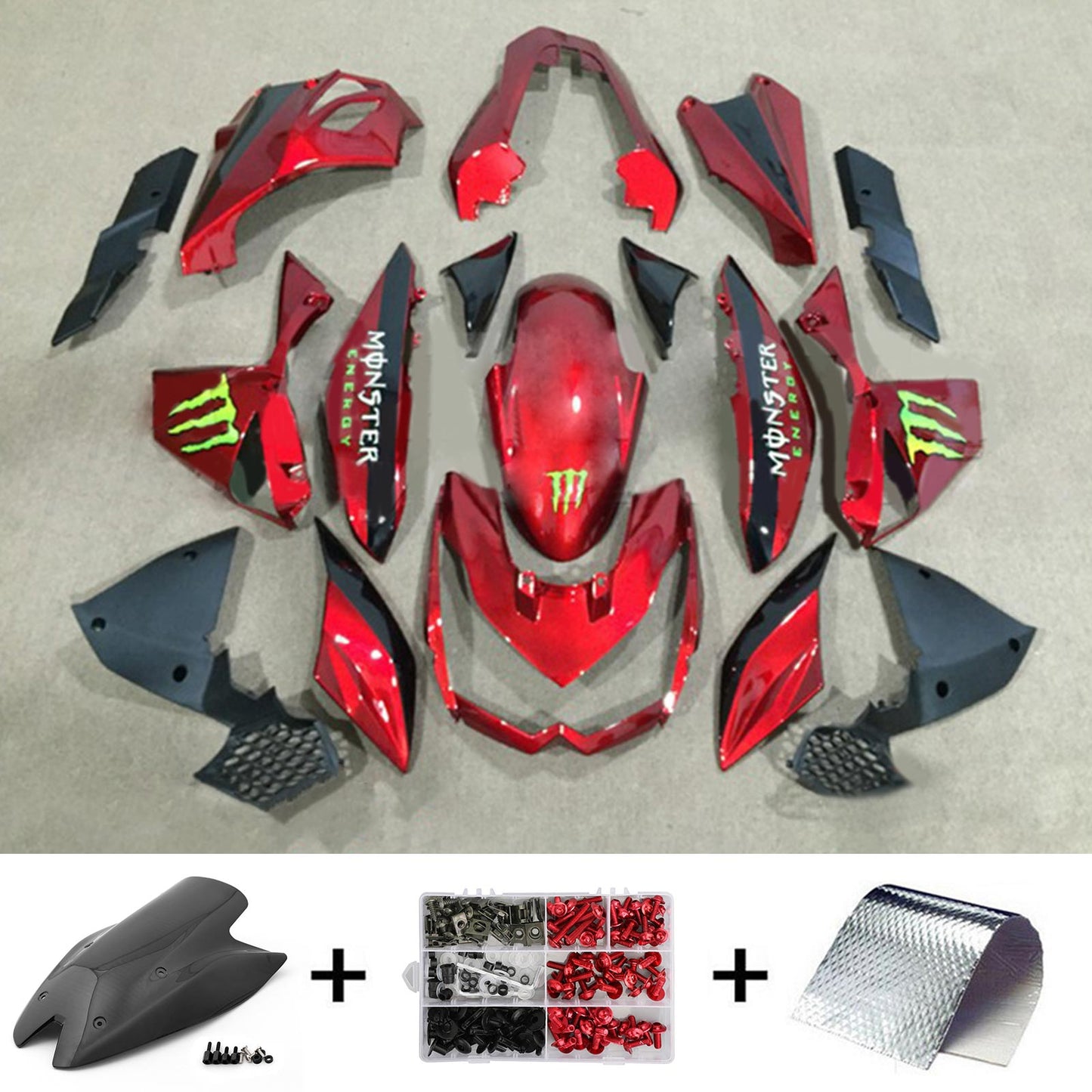 Amotopart Kawasaki Z1000 2010-2013 Kit carena Carrozzeria Plastica ABS