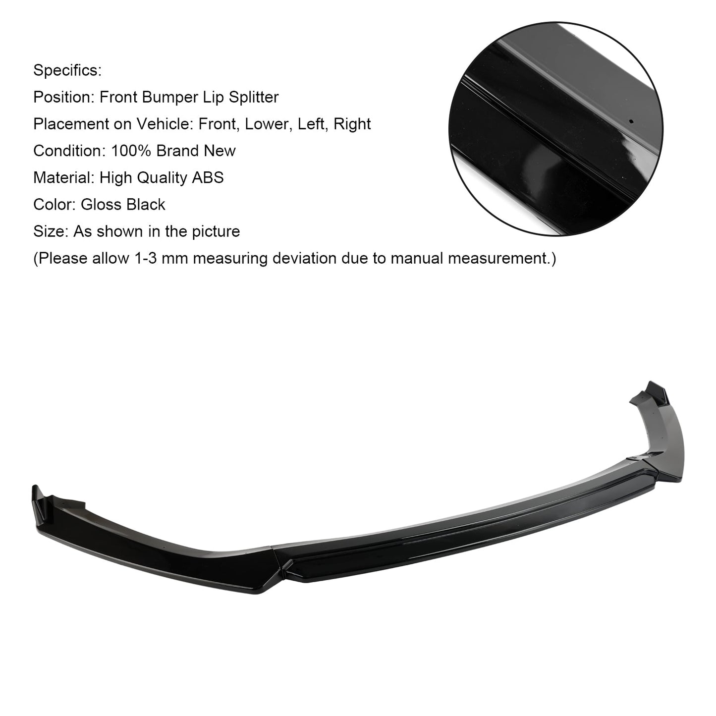 Spoiler anteriore nero lucido Performance per Seat Leon 5F 2012-2020