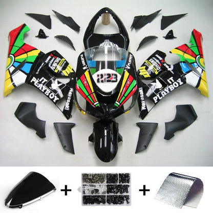 Amotopart Kawasaki 2005-2006 ZX6R 636 Kit colorato di rivestimento Playboy