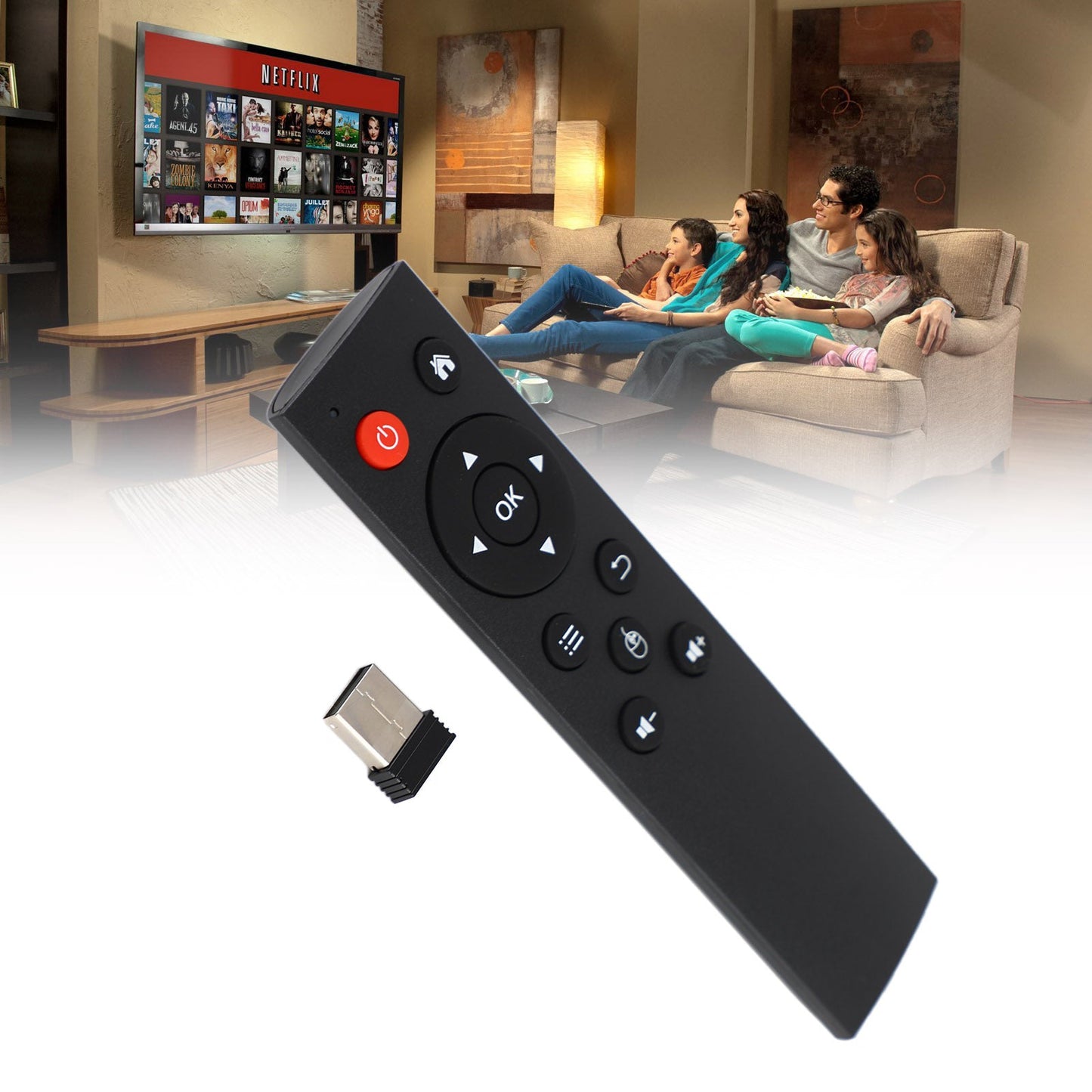 2.4G USB Mini Air Mouse Telecomando tastiera wireless per HTPC Smart TV Box