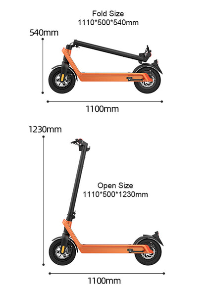 10" gamma elettrica piegante del motorino 500W 70KM 40km/h per il pendolarismo adulto della città