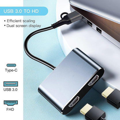 Notebook convertitore USB 3.0 da tipo C a doppio HD 1080P con stessa estensione del display dello schermo